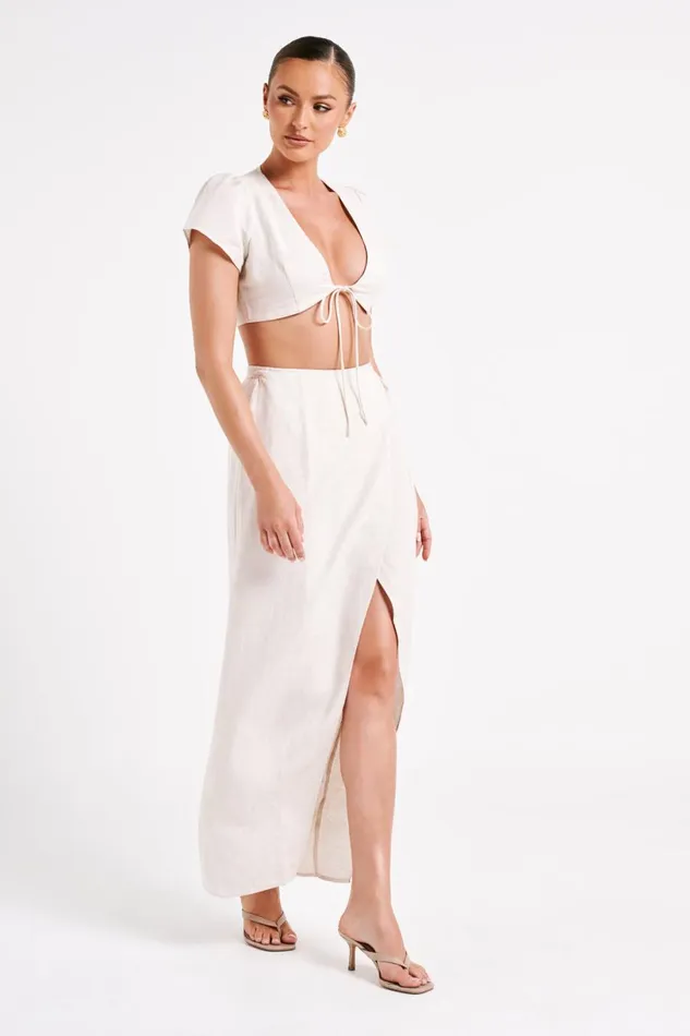 Meshki Skirts Women Fatima Linen Wrap Maxi Skirt 8211 Natural Natural Meshki Skirts Women Fatima Linen Wrap Maxi Skirt 8211 Natural Natural
