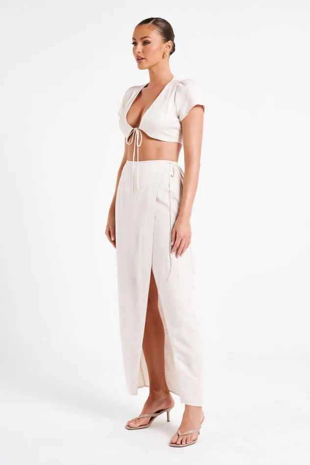 Meshki Skirts Women Fatima Linen Wrap Maxi Skirt 8211 Natural Natural Meshki Skirts Women Fatima Linen Wrap Maxi Skirt 8211 Natural Natural