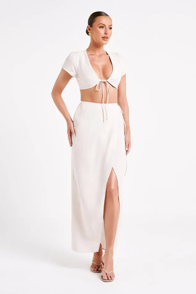 Meshki Skirts Women Fatima Linen Wrap Maxi Skirt 8211 Natural Natural Meshki Skirts Women Fatima Linen Wrap Maxi Skirt 8211 Natural Natural