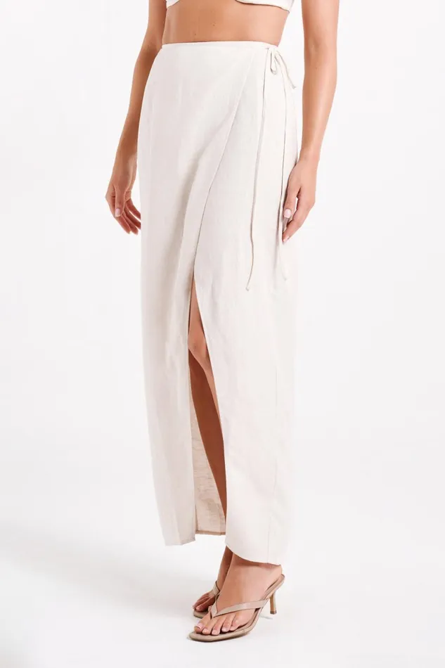Meshki Skirts Women Fatima Linen Wrap Maxi Skirt 8211 Natural Natural Meshki Skirts Women Fatima Linen Wrap Maxi Skirt 8211 Natural Natural