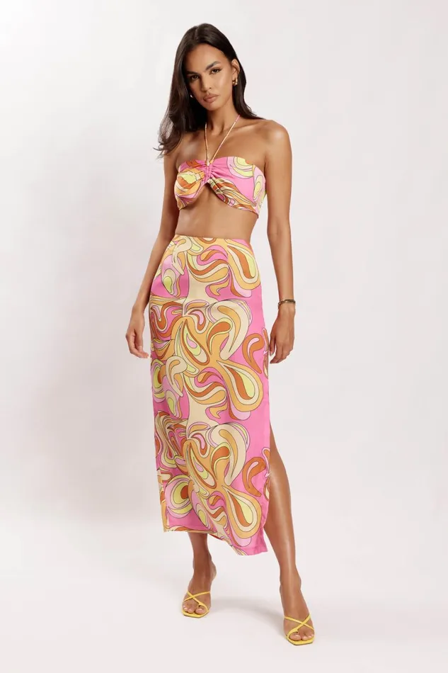 Meshki Skirts Women Frankie Two Tone Satin Maxi Skirt 8211 Psychedelic Print Psychedelicprint Meshki Skirts Women Frankie Two Tone Satin Maxi Skirt 8211 Psychedelic Print Psychedelicprint