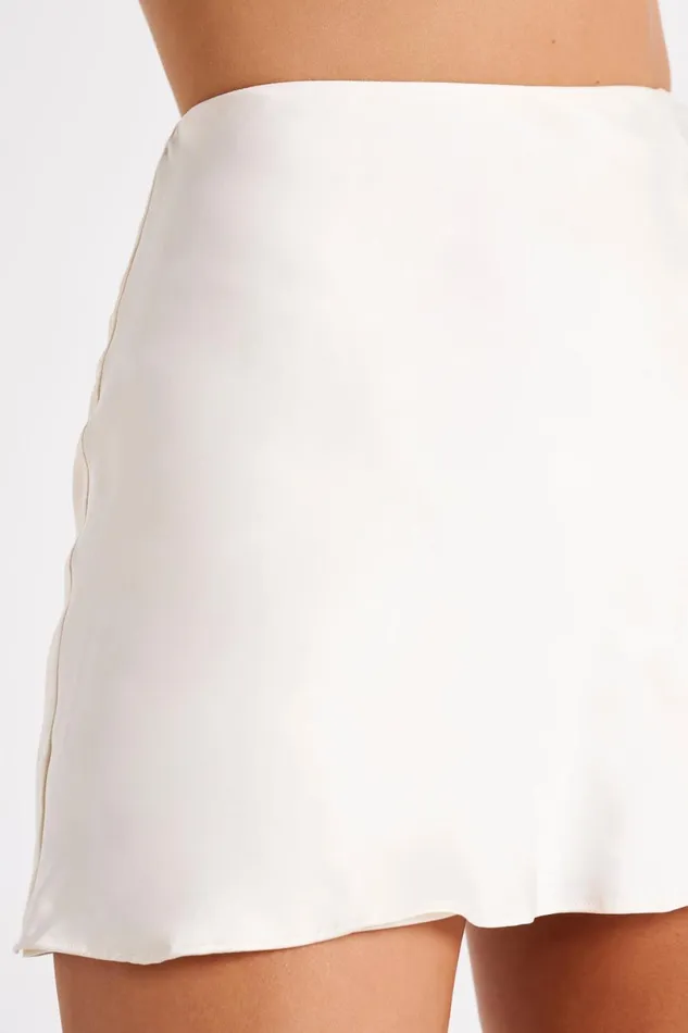 Meshki Skirts Women Hartley Satin Mini Skirt 8211 Ivory Ivory