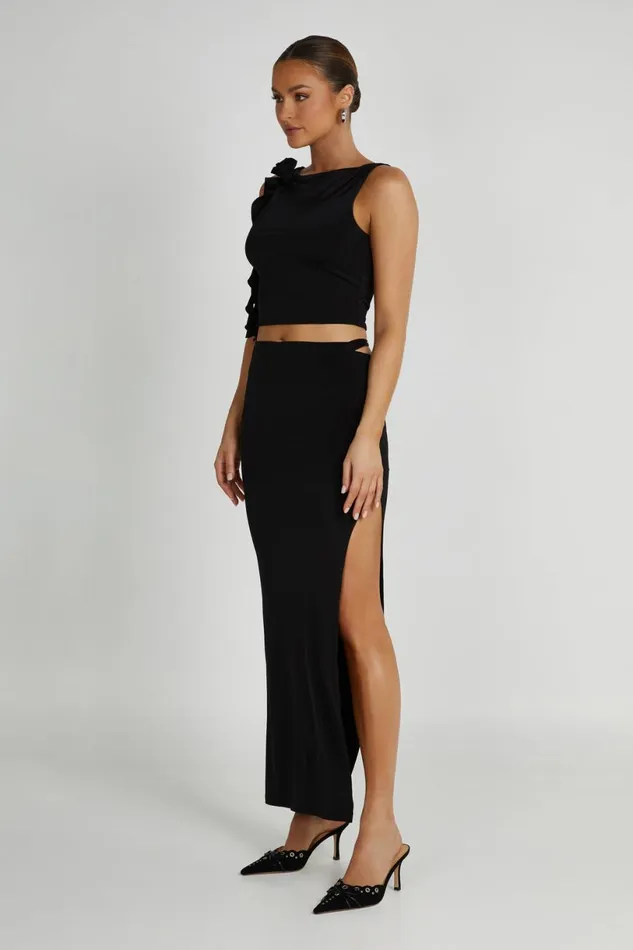 Meshki Skirts Women Jeanine Cowl Back Maxi Skirt 8211 Black Black