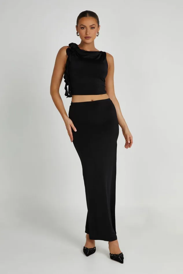 Meshki Skirts Women Jeanine Cowl Back Maxi Skirt 8211 Black Black