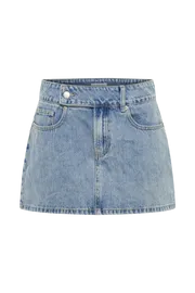 Meshki Skirts Women Julienne Denim Mini Skirt 8211 Mid Blue Midblue