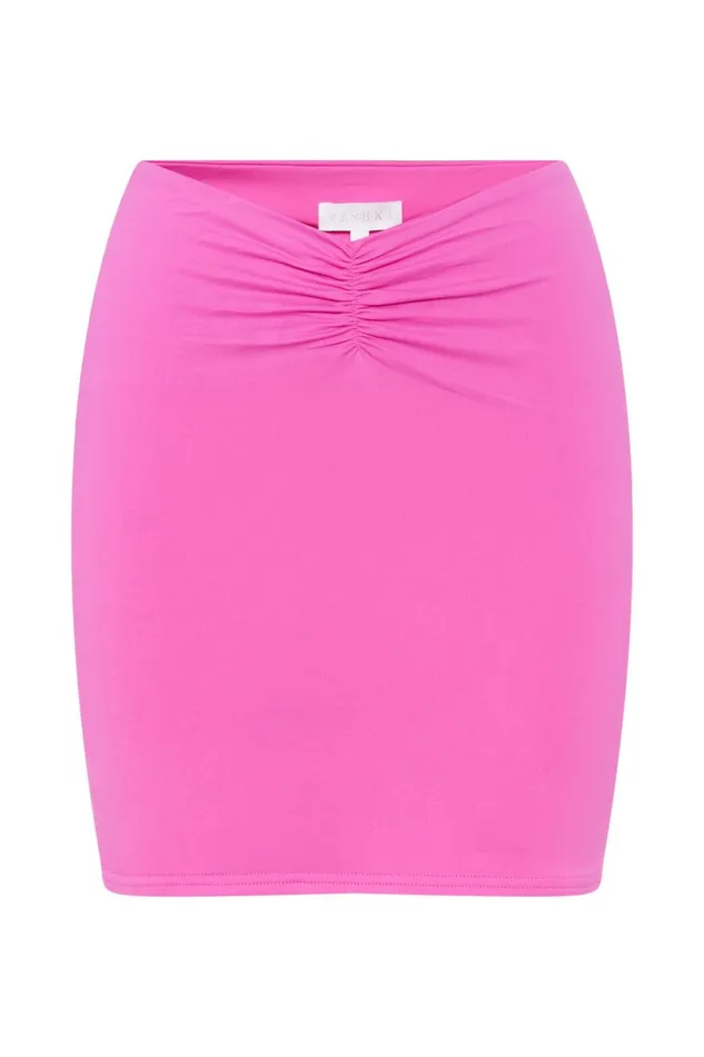 Meshki Skirts Women Kara Ruched Front Mini Skirt 8211 Bubblegum Pink Bubblegumpink Meshki Skirts Women Kara Ruched Front Mini Skirt 8211 Bubblegum Pink Bubblegumpink