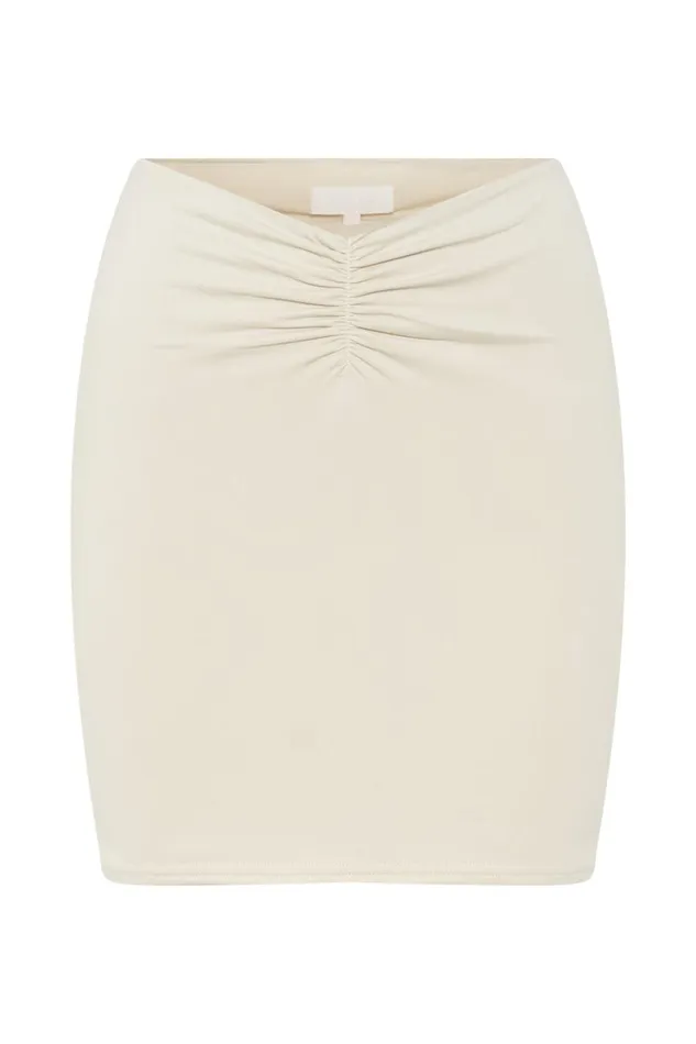 Meshki Skirts Women Kara Ruched Front Mini Skirt 8211 Cream Cream Meshki Skirts Women Kara Ruched Front Mini Skirt 8211 Cream Cream