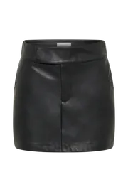Meshki Skirts Women Kristen Faux Leather Mini Skirt 8211 Black Black