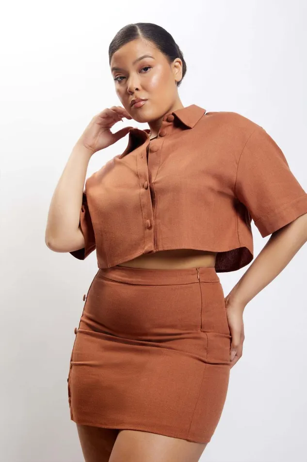 Meshki Skirts Women Maja Button Up Linen Mini Skirt 8211 Brown Brown Meshki Skirts Women Maja Button Up Linen Mini Skirt 8211 Brown Brown