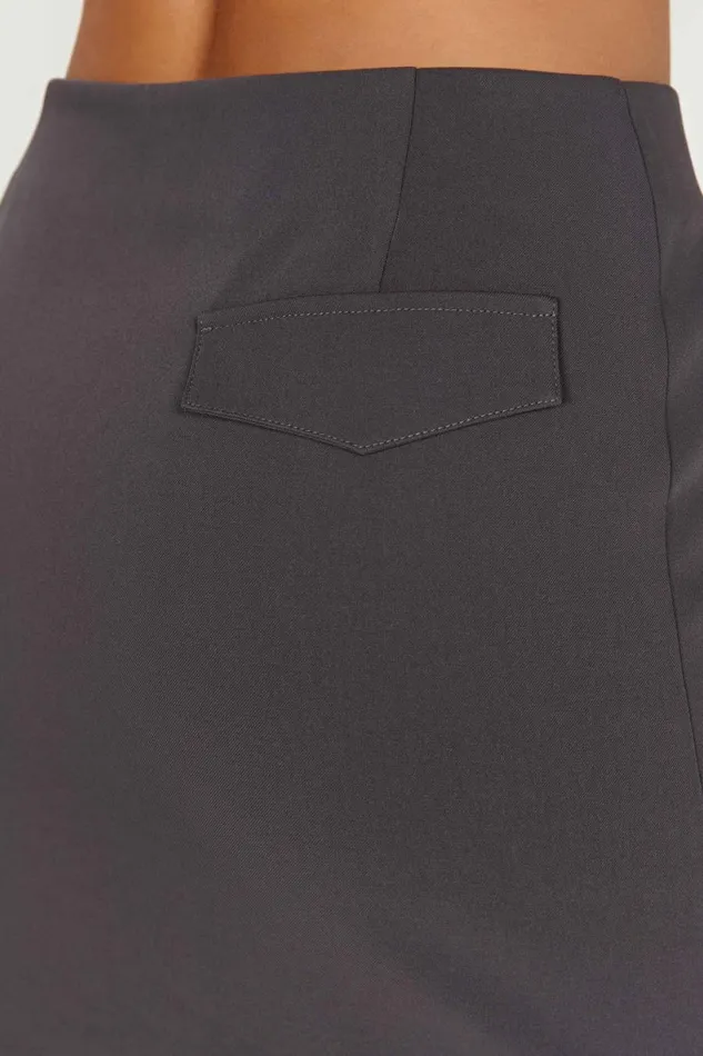 Meshki Skirts Women Malika Suiting Mini Skirt 8211 Charcoal Charcoal