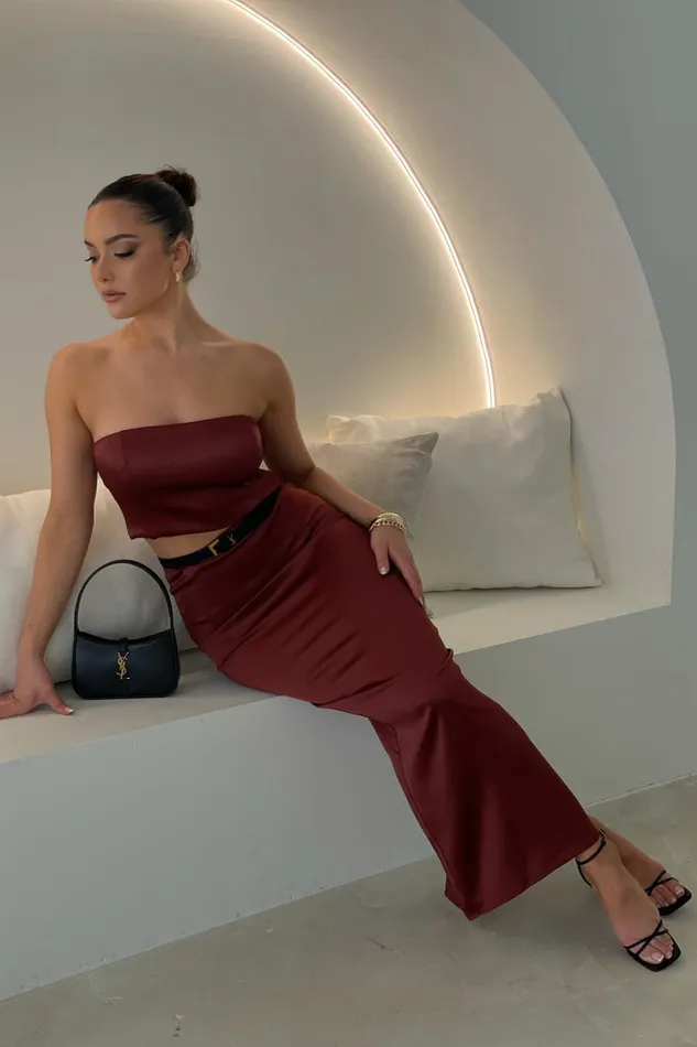 Meshki Skirts Women Mariah Maxi Satin Skirt 8211 Cherry Chocolate Cherry Chocolate Meshki Skirts Women Mariah Maxi Satin Skirt 8211 Cherry Chocolate Cherry Chocolate