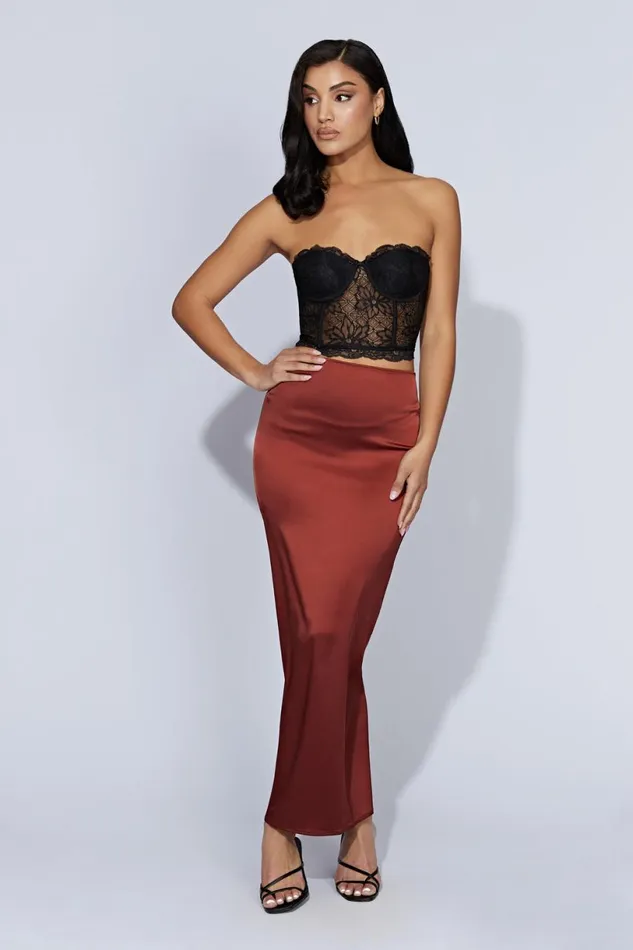 Meshki Skirts Women Mariah Maxi Satin Skirt 8211 Cherry Chocolate Cherry Chocolate Meshki Skirts Women Mariah Maxi Satin Skirt 8211 Cherry Chocolate Cherry Chocolate