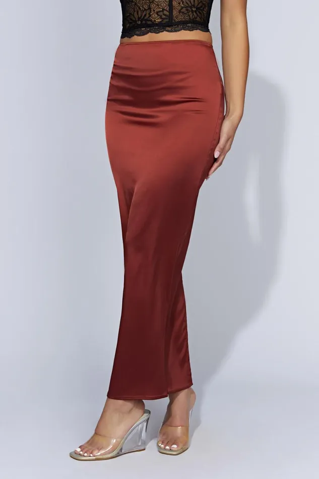 Meshki Skirts Women Mariah Maxi Satin Skirt 8211 Cherry Chocolate Cherry Chocolate Meshki Skirts Women Mariah Maxi Satin Skirt 8211 Cherry Chocolate Cherry Chocolate
