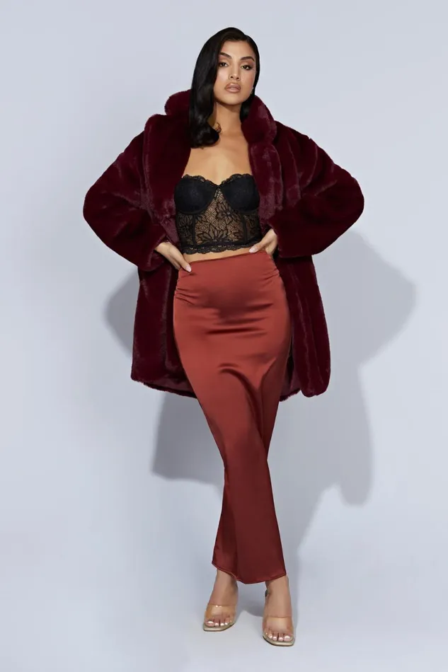 Meshki Skirts Women Mariah Maxi Satin Skirt 8211 Cherry Chocolate Cherry Chocolate Meshki Skirts Women Mariah Maxi Satin Skirt 8211 Cherry Chocolate Cherry Chocolate