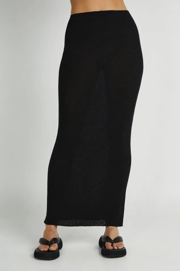 Meshki Skirts Women Maribelle Knit Maxi Skirt 8211 Black Black