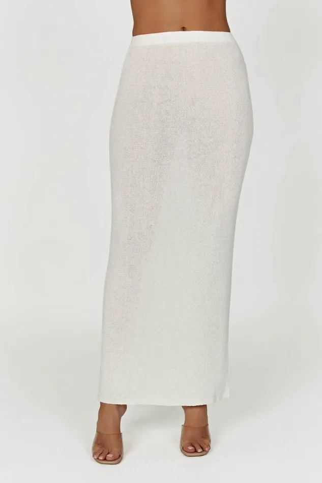 Meshki Skirts Women Maribelle Knit Maxi Skirt 8211 White White