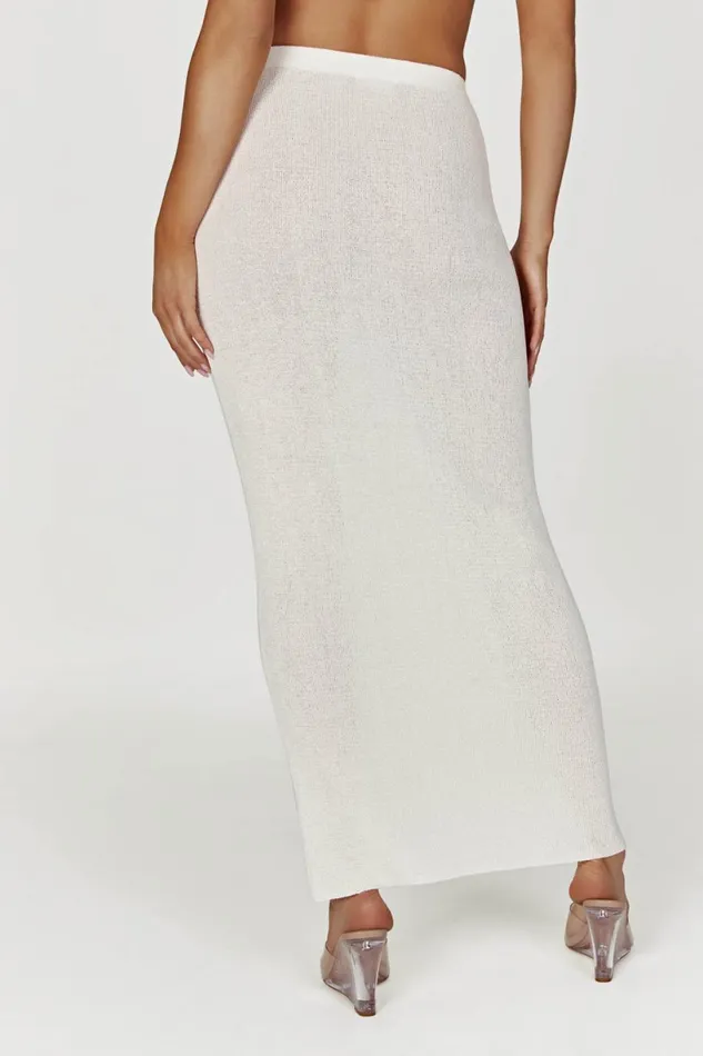 Meshki Skirts Women Maribelle Knit Maxi Skirt 8211 White White