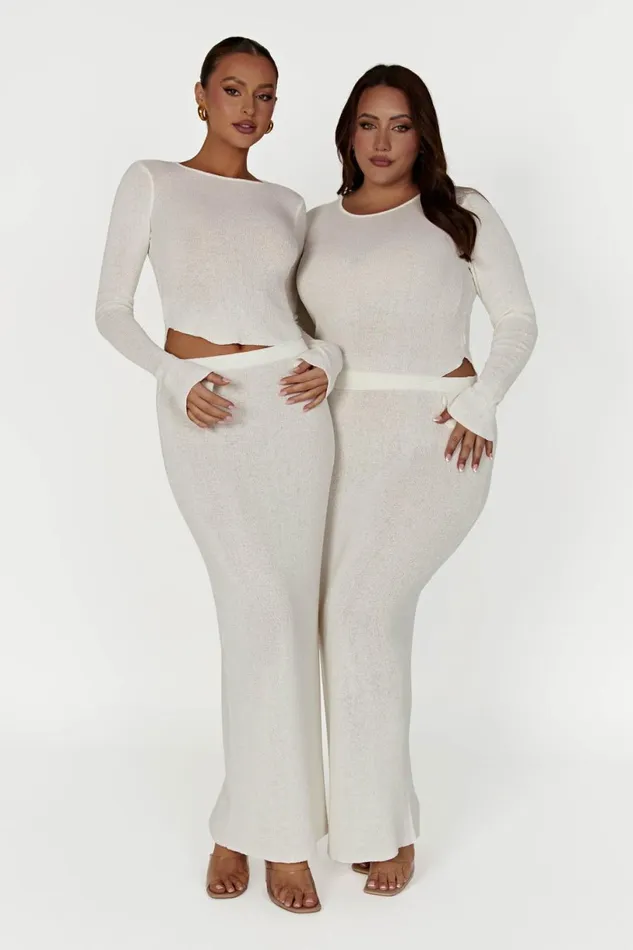 Meshki Skirts Women Maribelle Knit Maxi Skirt 8211 White White