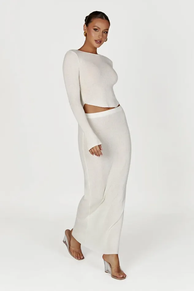 Meshki Skirts Women Maribelle Knit Maxi Skirt 8211 White White