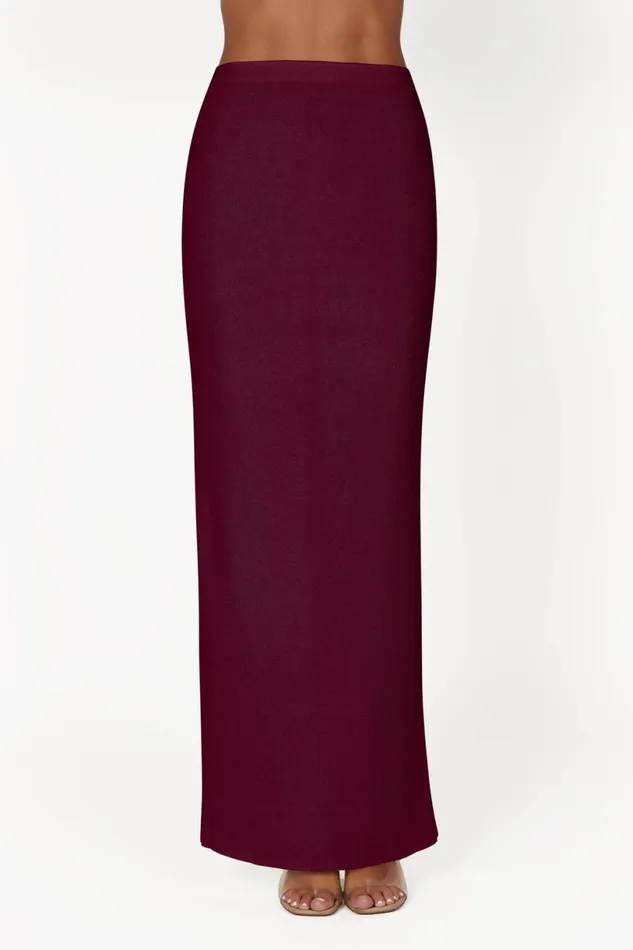 Meshki Skirts Women Maribelle Knit Maxi Skirt 8211 Wine Wine