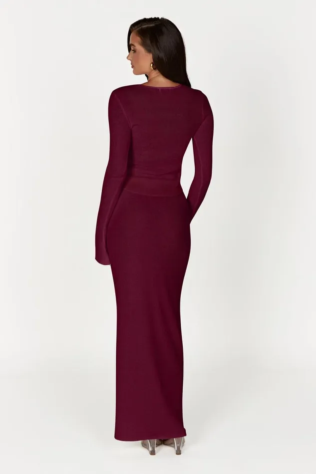 Meshki Skirts Women Maribelle Knit Maxi Skirt 8211 Wine Wine