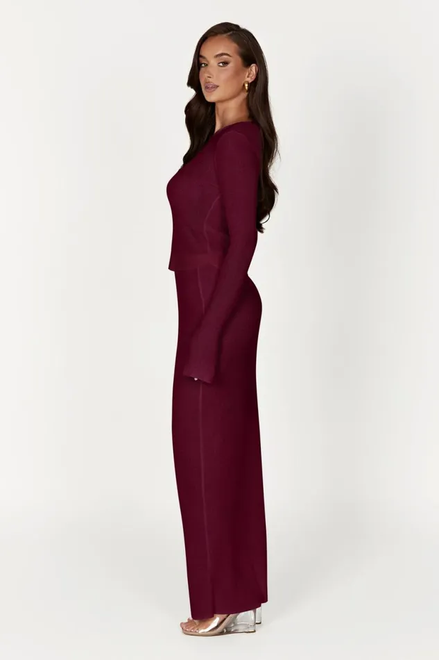 Meshki Skirts Women Maribelle Knit Maxi Skirt 8211 Wine Wine