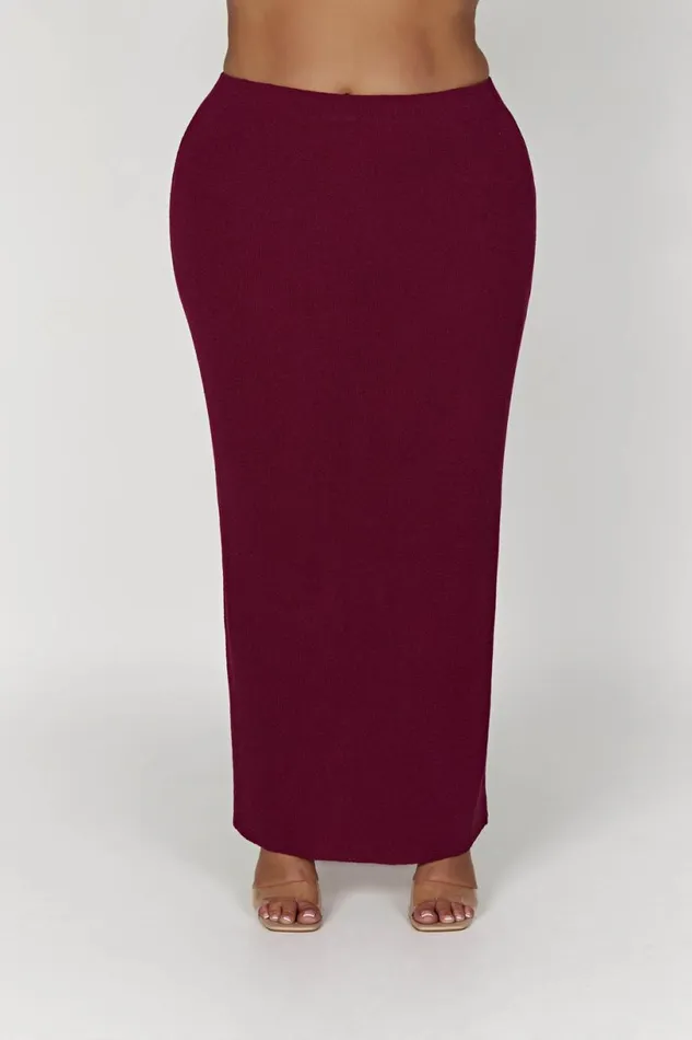Meshki Skirts Women Maribelle Knit Maxi Skirt 8211 Wine Wine