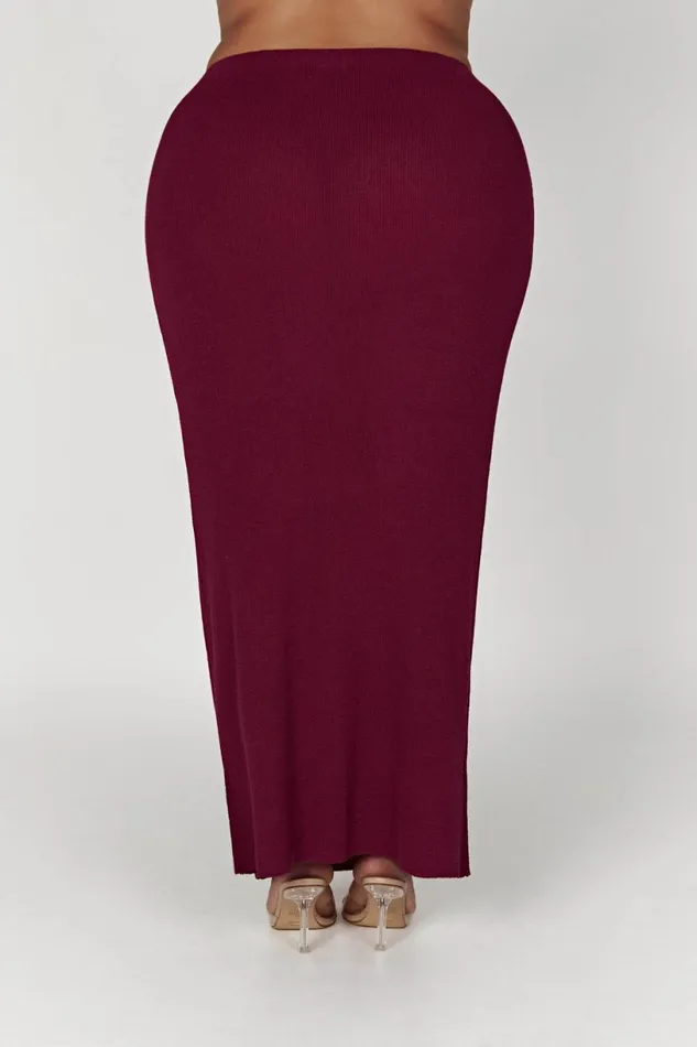 Meshki Skirts Women Maribelle Knit Maxi Skirt 8211 Wine Wine