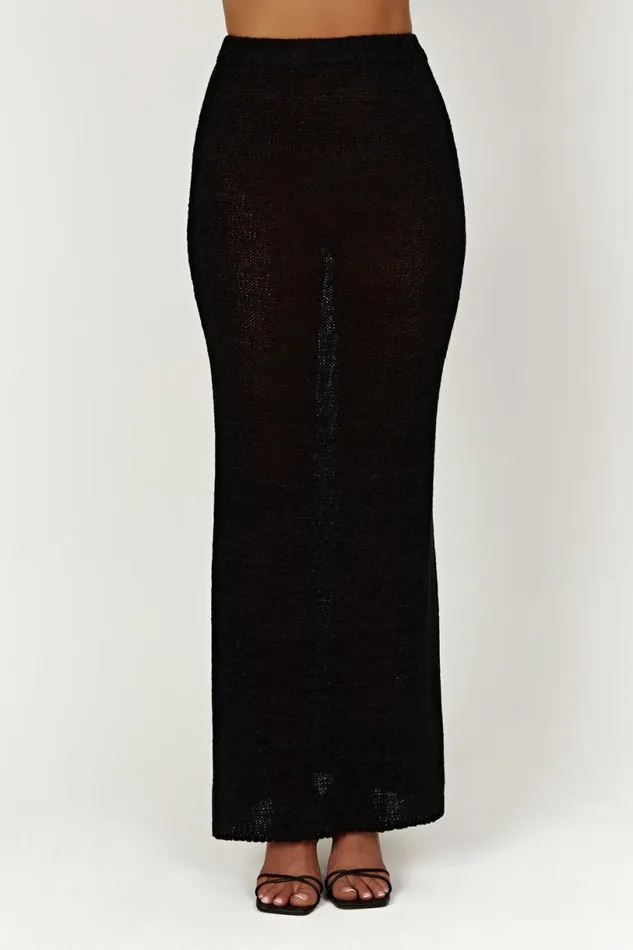 Meshki Skirts Women Mary Knit Maxi Skirt 8211 Black Black