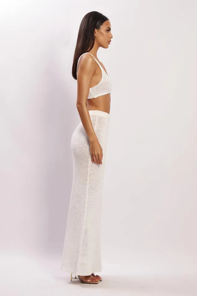 Meshki Skirts Women Mary Knit Maxi Skirt 8211 White White