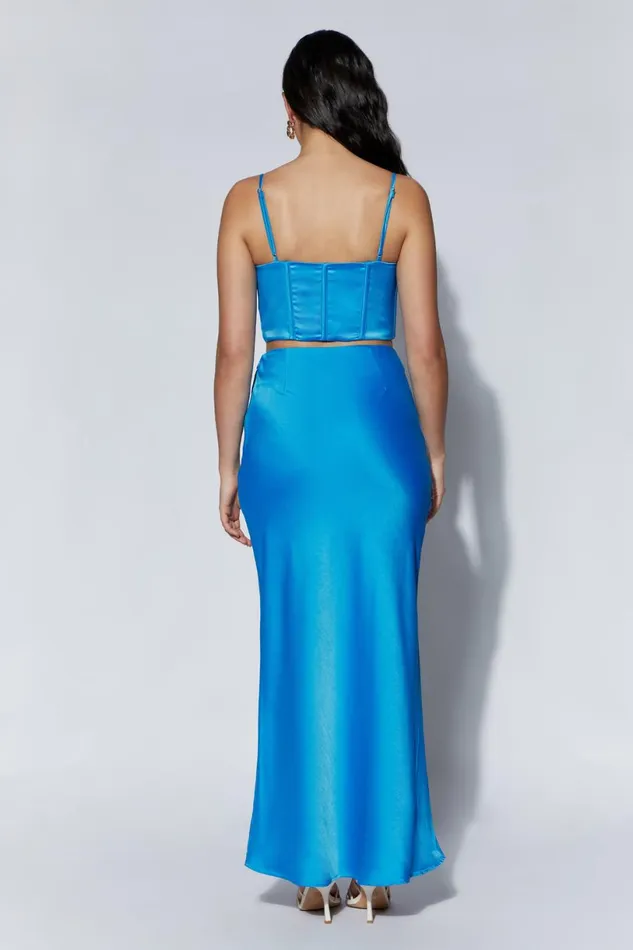 Meshki Skirts Women Missy Maxi Satin Skirt 8211 Azure Blue Azureblue Meshki Skirts Women Missy Maxi Satin Skirt 8211 Azure Blue Azureblue