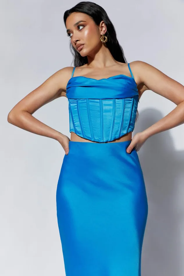 Meshki Skirts Women Missy Maxi Satin Skirt 8211 Azure Blue Azureblue Meshki Skirts Women Missy Maxi Satin Skirt 8211 Azure Blue Azureblue