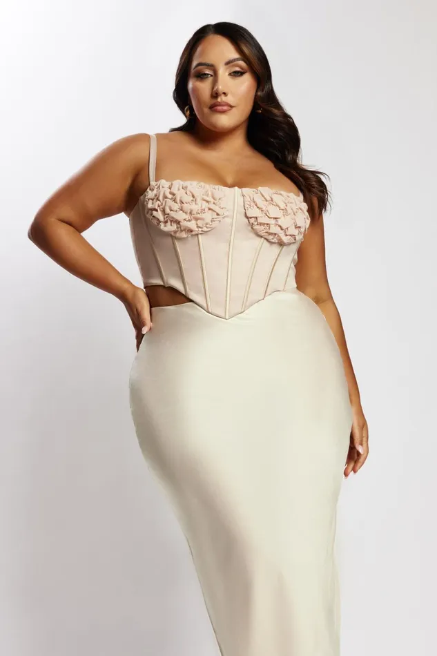 Meshki Skirts Women Missy Maxi Satin Skirt 8211 Champagne Champagne