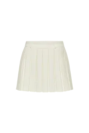 Meshki Skirts Women Mura Pleated Mini Skirt 8211 Ivory Ivory