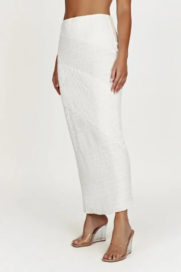Meshki Skirts Women Nyah Textured Midi Skirt 8211 White White