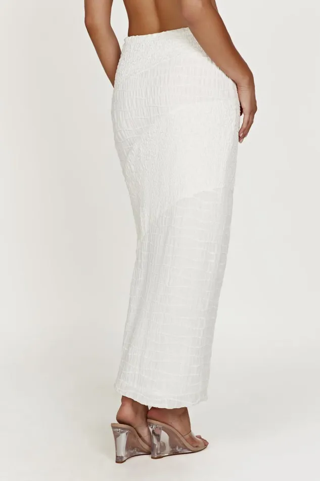 Meshki Skirts Women Nyah Textured Midi Skirt 8211 White White