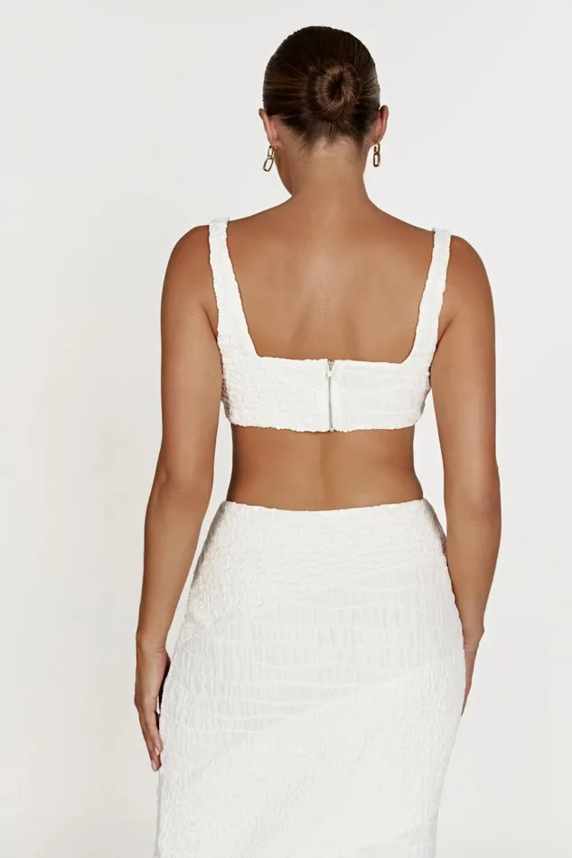 Meshki Skirts Women Nyah Textured Midi Skirt 8211 White White