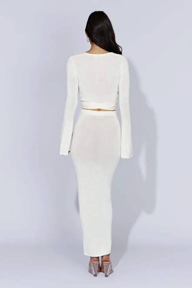 Meshki Skirts Women Petra Knit Split Maxi Skirt 8211 Off White Offwhite Meshki Skirts Women Petra Knit Split Maxi Skirt 8211 Off White Offwhite
