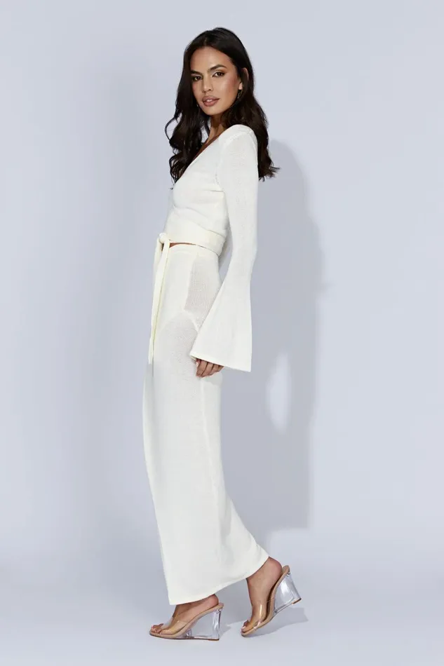 Meshki Skirts Women Petra Knit Split Maxi Skirt 8211 Off White Offwhite Meshki Skirts Women Petra Knit Split Maxi Skirt 8211 Off White Offwhite