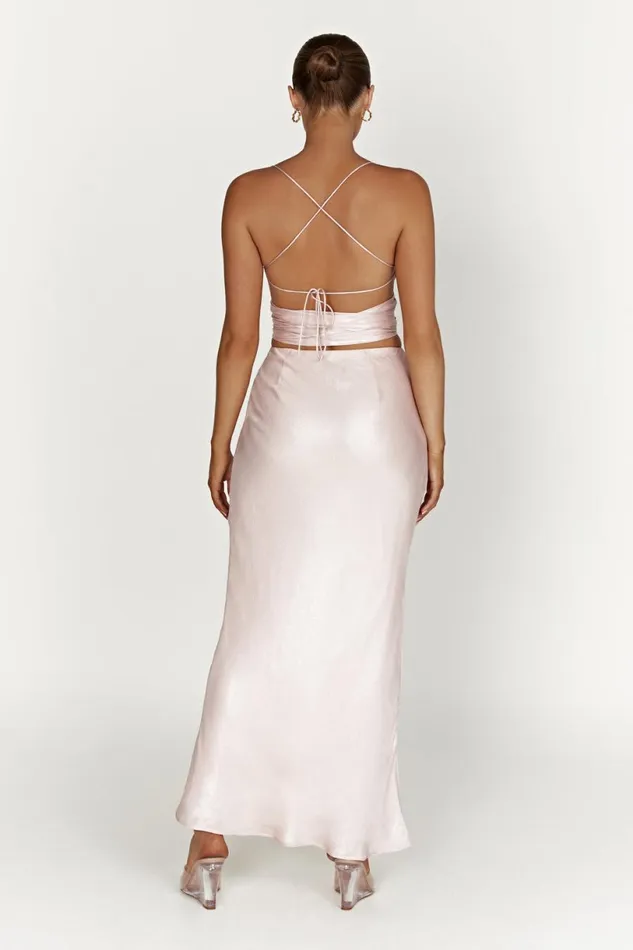 Meshki Skirts Women Raine Satin Maxi Skirt 8211 Blush Pink Blushpink