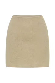 Meshki Skirts Women Reynalda ALine Knit Mini Skirt 8211 Gold Gold