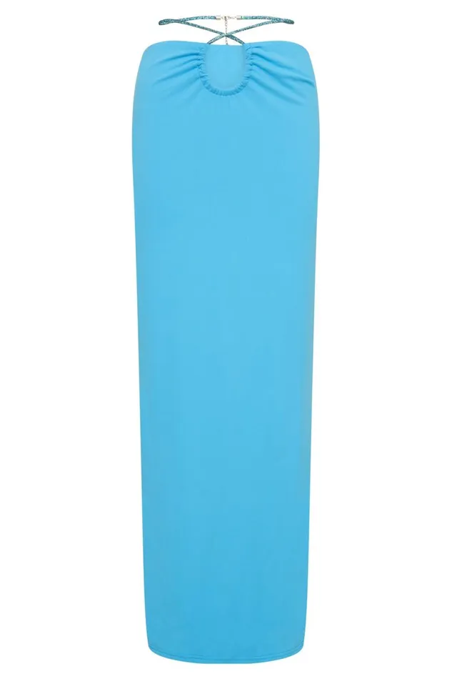 Meshki Skirts Women Ruby Diamante Rope Ruched Maxi Skirt 8211 Cyan Blue Cyanblue Meshki Skirts Women Ruby Diamante Rope Ruched Maxi Skirt 8211 Cyan Blue Cyanblue