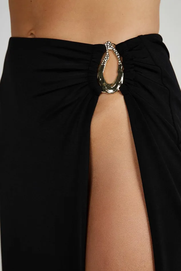 Meshki Skirts Women Suri Slinky Maxi Skirt With Hardware 8211 Black Black