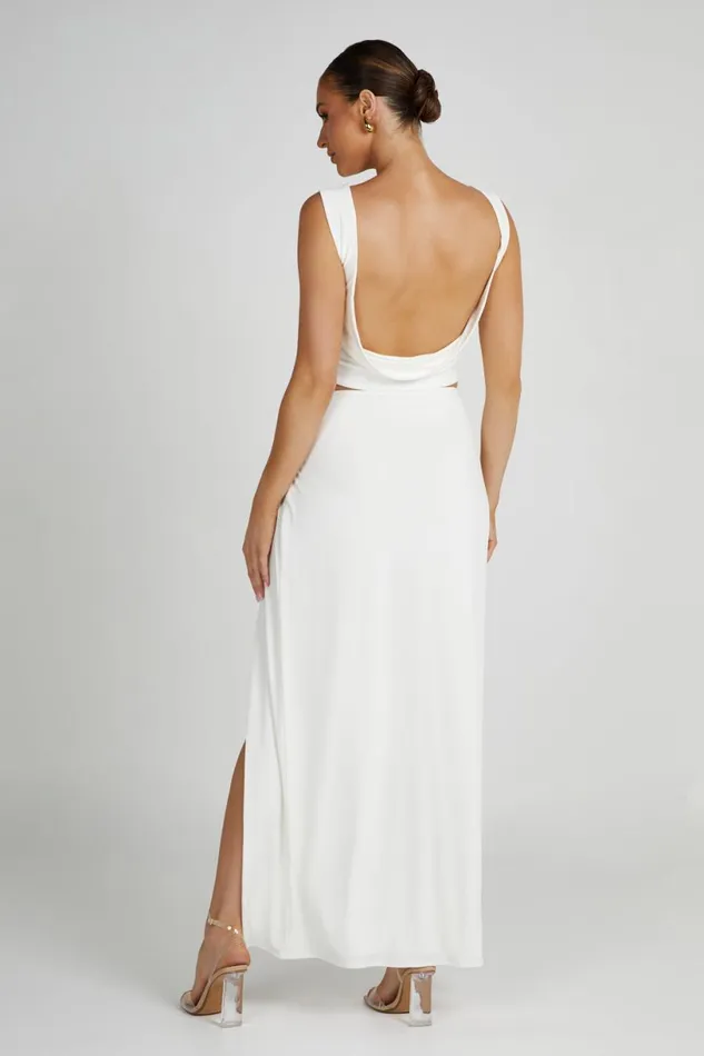 Meshki Skirts Women Suri Slinky Maxi Skirt With Hardware 8211 White White