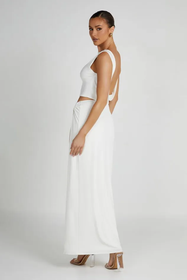 Meshki Skirts Women Suri Slinky Maxi Skirt With Hardware 8211 White White