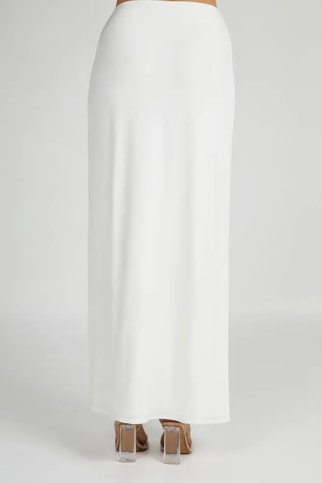 Meshki Skirts Women Suri Slinky Maxi Skirt With Hardware 8211 White White