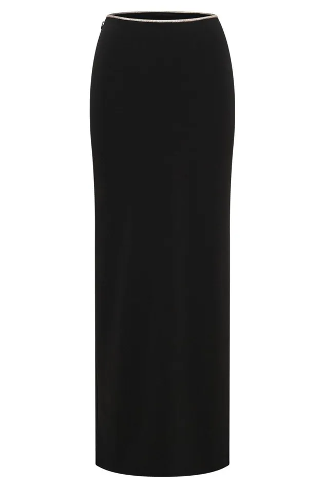 Meshki Skirts Women Sweeney Diamante Maxi Skirt With Split 8211 Black Black Meshki Skirts Women Sweeney Diamante Maxi Skirt With Split 8211 Black Black