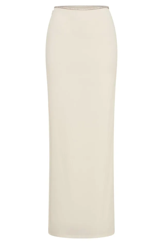 Meshki Skirts Women Sweeney Diamante Maxi Skirt With Split 8211 Bone Bone Meshki Skirts Women Sweeney Diamante Maxi Skirt With Split 8211 Bone Bone