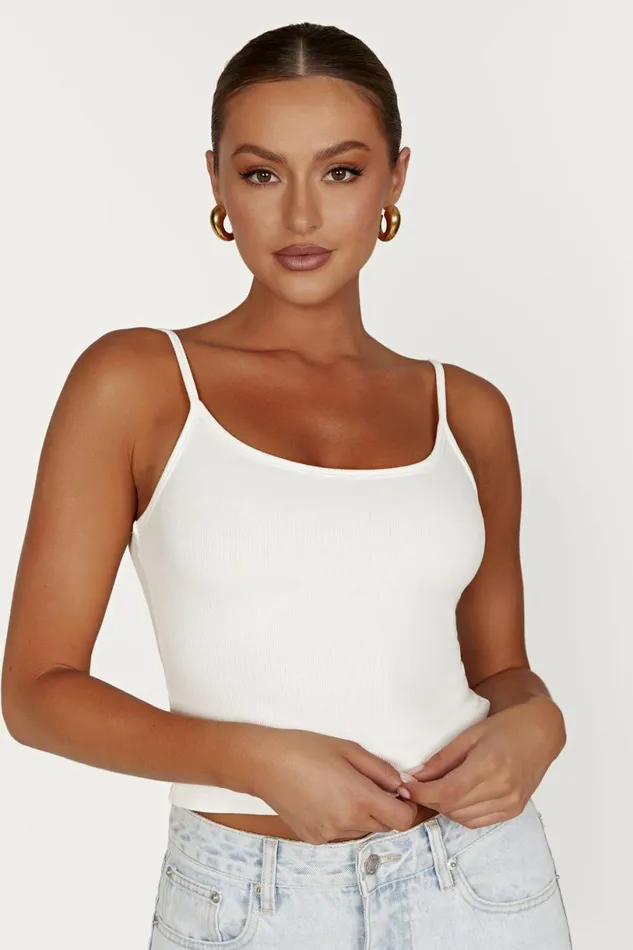 Meshki Sleeveless Tops Women Alexis Ribbed Cami Longline Top 8211 White White Meshki Sleeveless Tops Women Alexis Ribbed Cami Longline Top 8211 White White