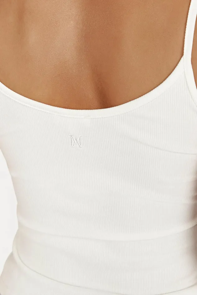 Meshki Sleeveless Tops Women Alexis Ribbed Cami Longline Top 8211 White White